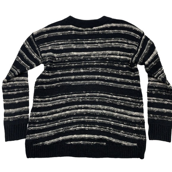 EUC Calvin Klein Black & White Marbled Stripes Pullover Crewneck Sweater Size M - Picture 9 of 9